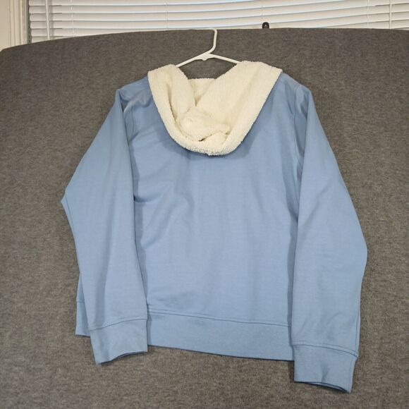 Bass Pro Natural  Reflections Blue Hooded Fleece Jacket Mens‎ L Full Zip Pockets - Picture 9 of 12